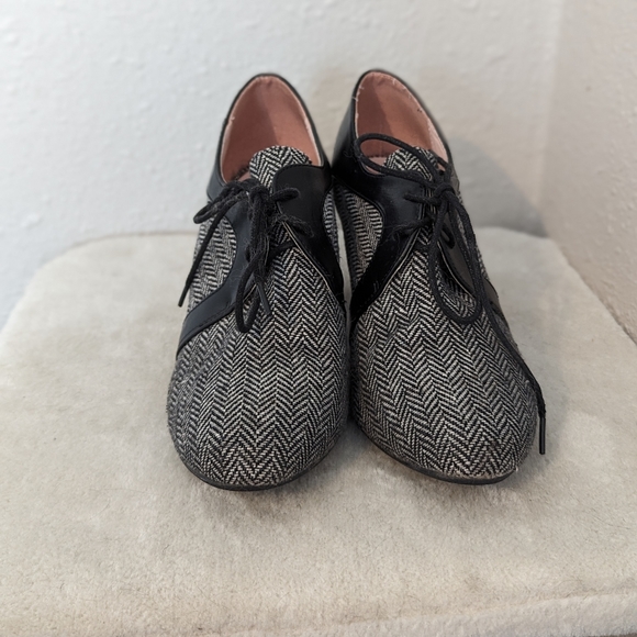 Lulu Hun oxford herringbone heels - Picture 3 of 6